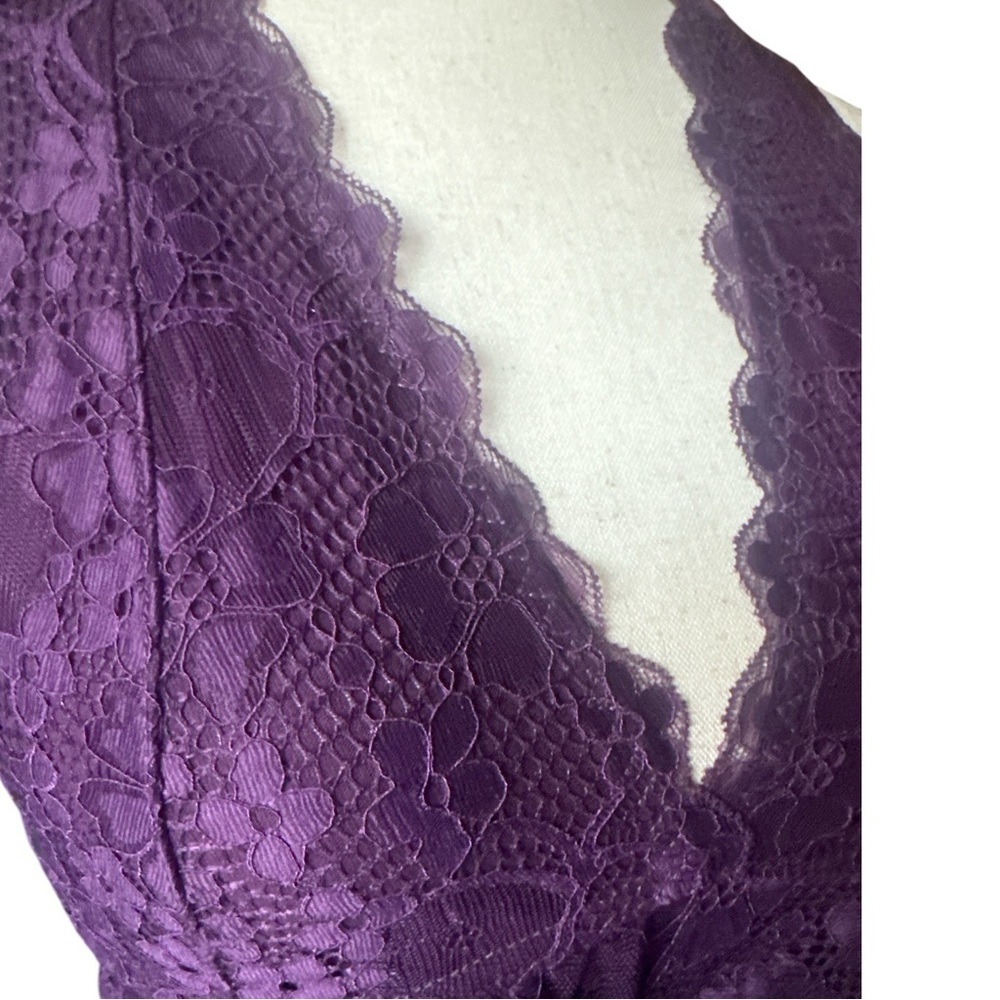 Journelle Purple Lace Halter Bralette Wireless Lined Top Festival Boho Chic XL - Picture 3 of 6